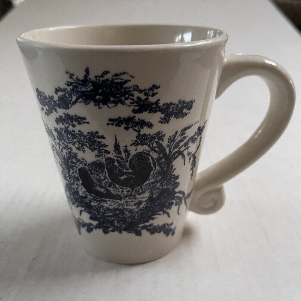 Classic Ceramics California‎ Pantry Blue Toile Roosters Coffee Cup Mug